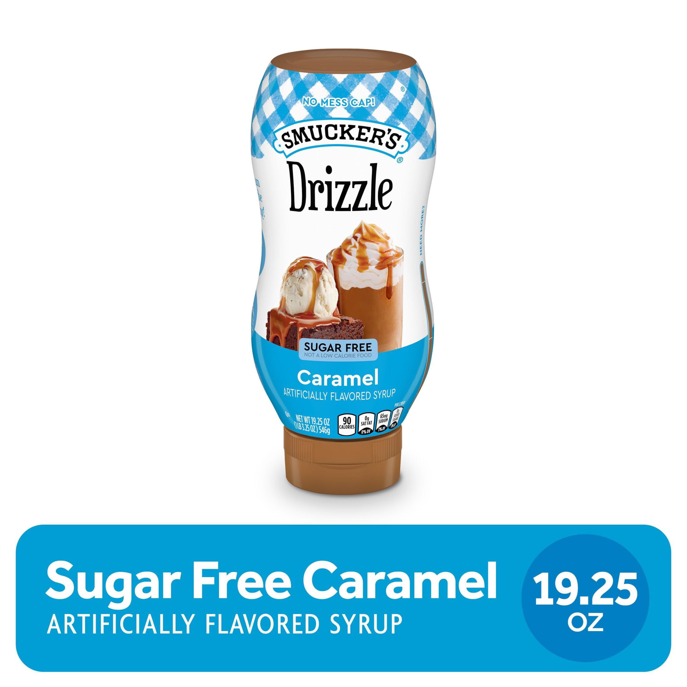 (3 pack) Smucker's Drizzle Sugar Free Caramel Artificially Flavored Syrup, 19.25 oz Squeezable Bottle