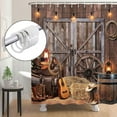 thumbnail image 4 of Rustic Barn Door Shower Curtain Set, Western Cowboy Shower Curtains, Farmhouse Country Cactus Shower Curtains for Bathroom, Farm Wooden Vintage Bathtub Decor Accessories with Hooks,72X84IN Brown, 4 of 6