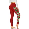 thumbnail image 4 of American Flag Clover Print High Rise Leggings for Women Stretchy Trousers Athletic Slim Fit Bottoms Festive Performance Sportswear, 4 of 6