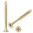 thumbnail image 5 of Cauldham Bright Brass Wood Screws #9 x 2-1/4 Inch for Door Hinges - 25 pack, 5 of 7