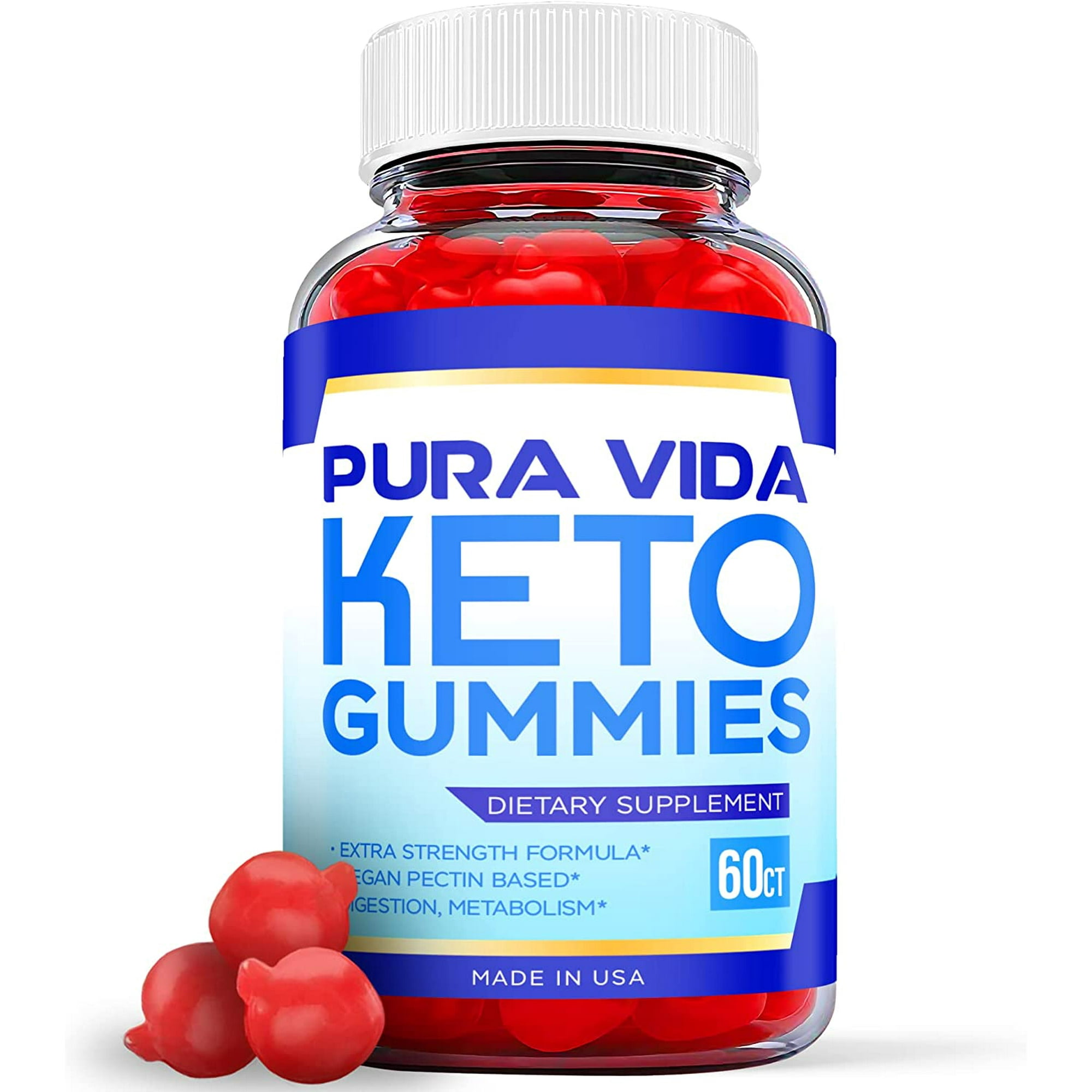 (1 Pack) Pura Vida Keto ACV Gummies - Supplement for Weight Loss - Energy & Focus Boosting Dietary Supplements for Weight Management & Metabolism - Fat Burn - 60 Gummies