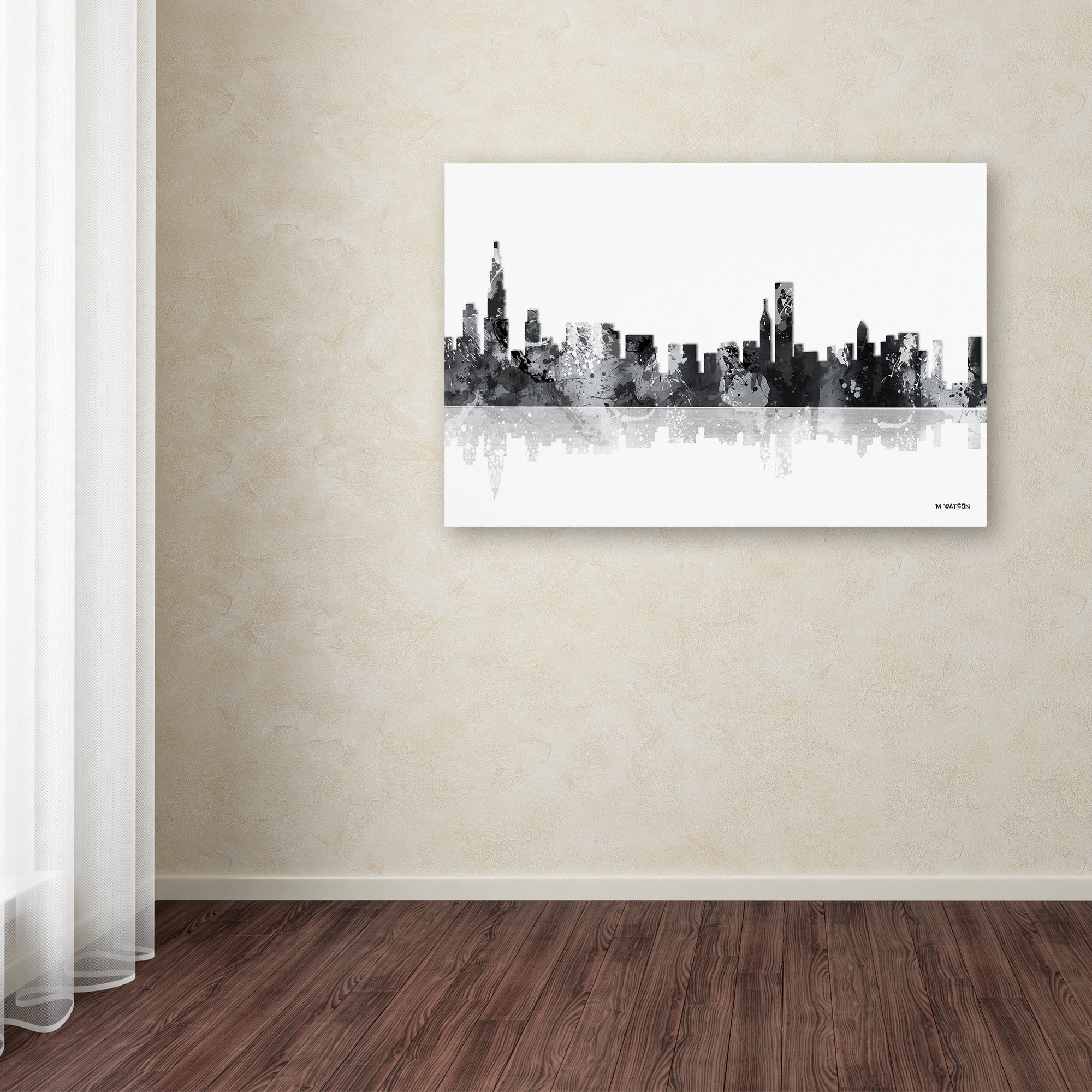 Trademark Fine Art "Chicago Illinois Skyline BG-1" Canvas Art by Marlene Watson