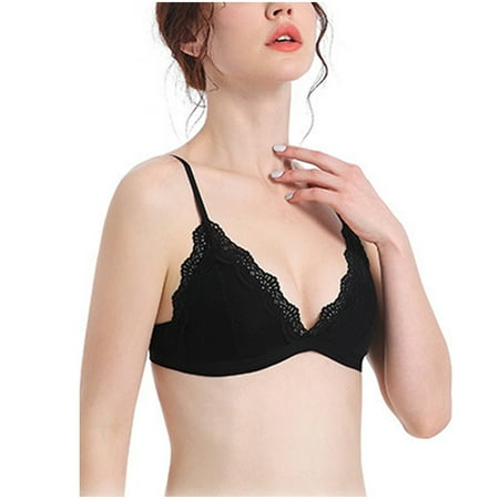 

Ozmmyan Wirefree Bras for Women Plus Size Adjustable Shoulder Straps Lace Bra Wirefreee Extra-Elastic Bra Active Yoga Sports Bras 32B-36B Summer Savings Clearance