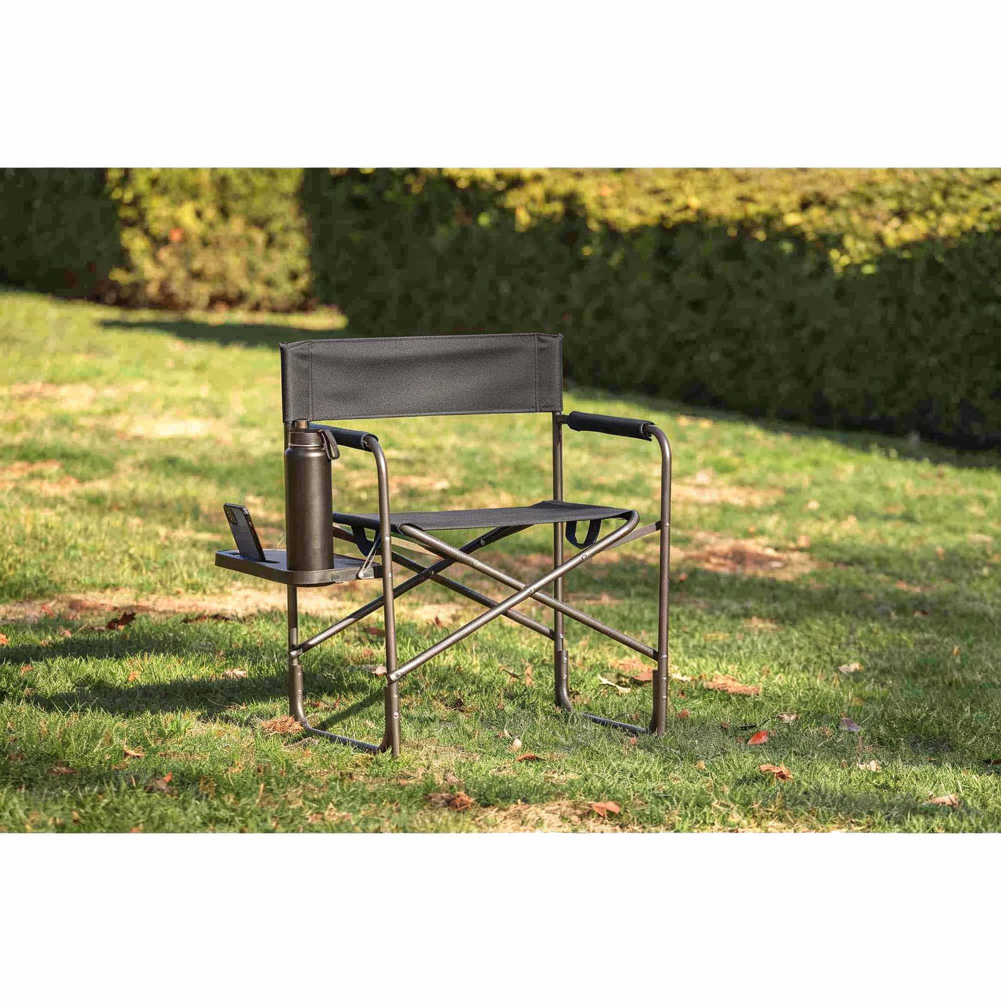 Ozark Trail Director Chair with Side Table, Black