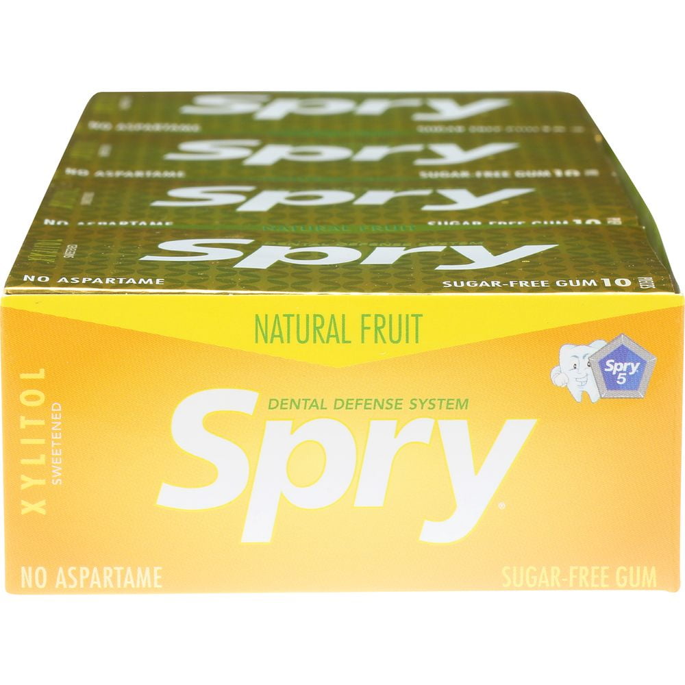 Spry Fresh Fruit Chewing Gum - 10 per pack -- 20 packs per Case.