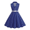 thumbnail image 3 of FYDUU 1950S Polka Dot Dress for Girls Summer Dresses Elegant Sleeveless Vintage A-Line Swing Party Dress Casual Sundress 4-5 Years, 3 of 8