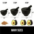 thumbnail image 6 of GORILLA GRIP Mortar and Pestle Set 100% Granite Stone Molcajete Guacamole Bowl 1.5 Cup Black, 6 of 10