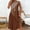 Brown, variant on Casual Womens Sun Dresses Summer Sleeveless Striped Midi Tank Dress Beach A Line Crew Neck Loose Fit Dress