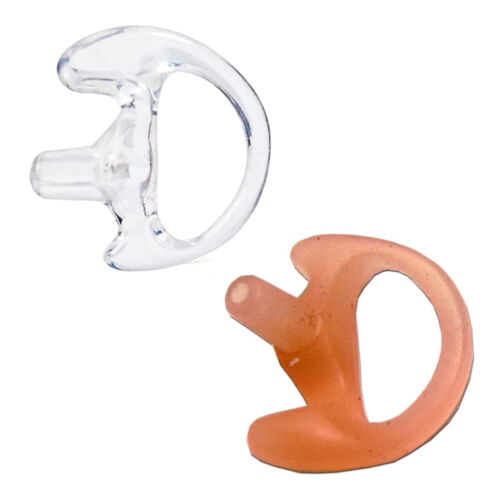 MaximalPower Multi-Color Earmold Earbud Combo for Two Way Radios Audio Kits Surveillance - 1x Left Clear & 1x Left Beige