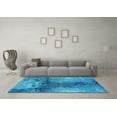 thumbnail image 3 of Ahgly Company Indoor Round Oriental Light Blue Industrial Area Rugs, 5' Round, 3 of 4
