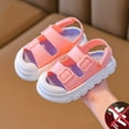 thumbnail image 2 of Unisex Kids Summer Slide Sandals Baby Comfort Anti-Slip Open Toe Adjustable Walking Beach Shower Shoes for Boys Girls Pink 12 M(30), 2 of 6