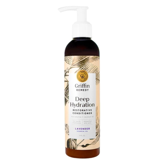 Griffin Remedy Acondicionador restaurador para cabello seco o dañado con manteca de karité y aceite de nuez de macadamia, todo natural, sin sulfato, sin parabenos, 8 fl oz
