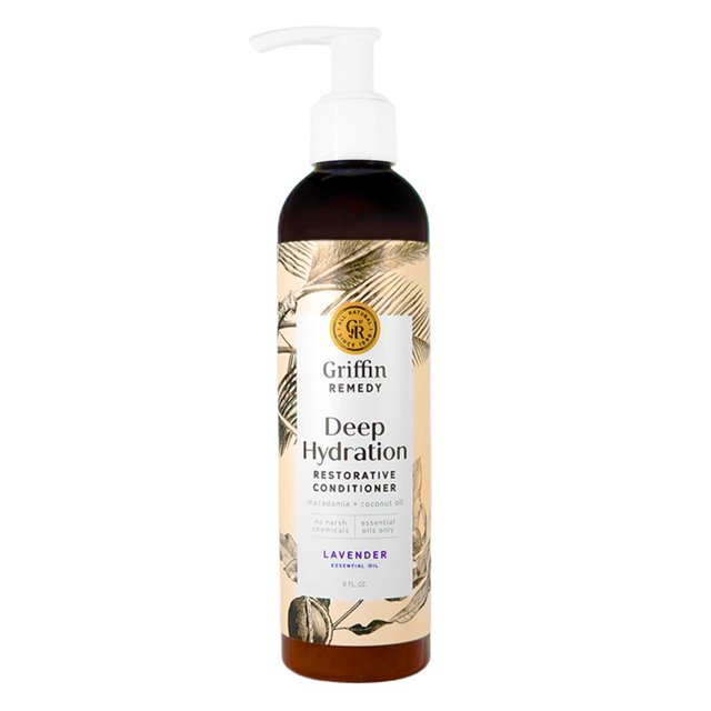 Griffin Remedy Acondicionador restaurador para cabello seco o dañado con manteca de karité y aceite de nuez de macadamia, todo natural, sin sulfato, sin parabenos, 8 fl oz