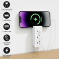thumbnail image 3 of Extensor de enchufe eléctrico con USB-A, USB-C, 2 enchufes de corriente alterna, 3 of 7