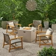 thumbnail image 2 of Noble House Augusta Outdoor 5 Pc Club Chairs & Fire Pit Set Mocha, 2 of 11