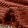 thumbnail image 2 of Flanellfilt med Pom Pom-kant, lätt och mysig sängfilt, mjuk pläd, passar soffa, lämplig för alla säsonger (51x63), 2 of 4