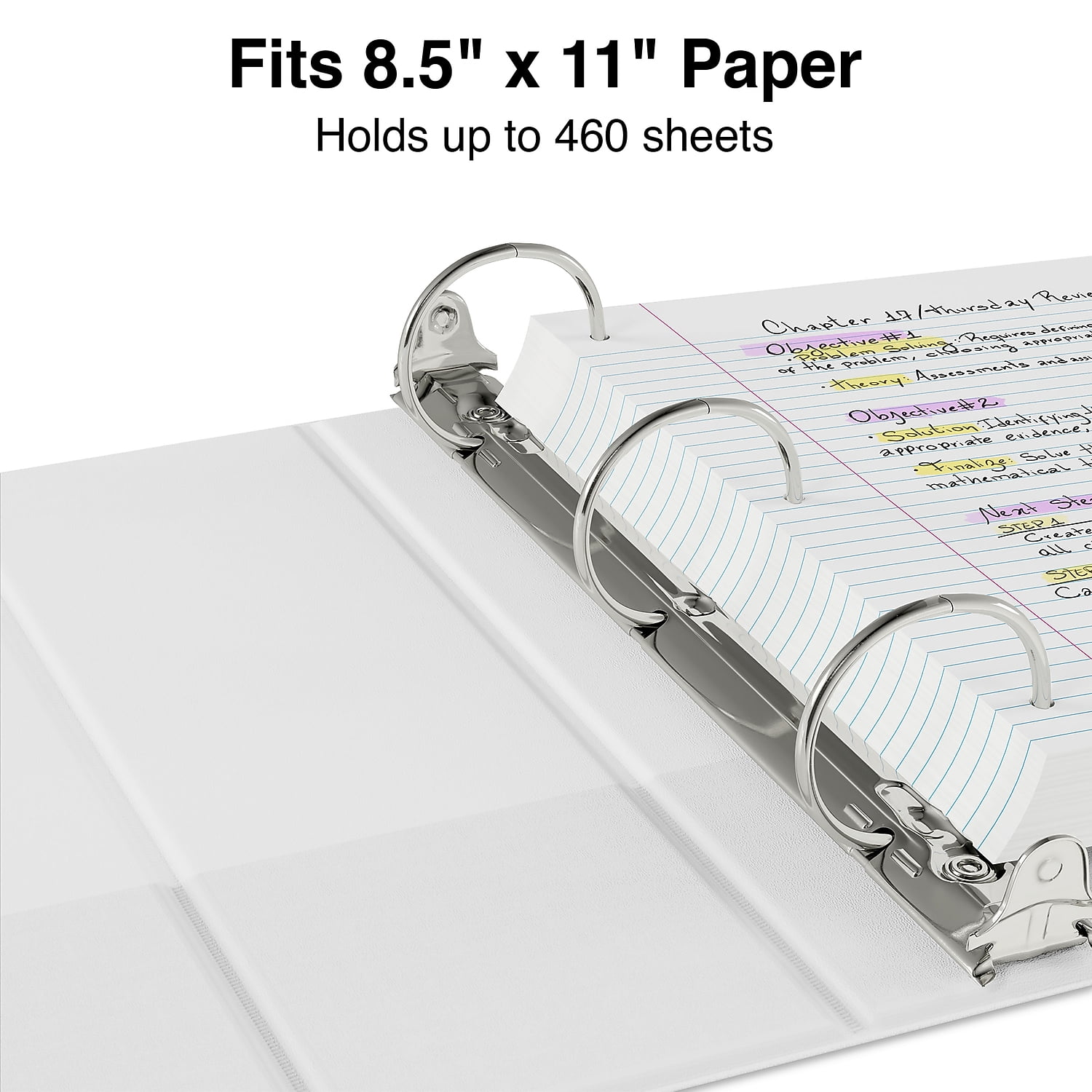 Staples 3" Simply View Binder with Round Rings White 6/Pack 23743/21691