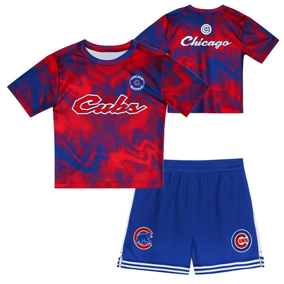 Toddler Red/Royal Chicago Cubs Pinch Hitter Infielder T-Shirt & Shorts Set