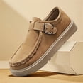 thumbnail image 5 of Men'S Slip-On Loafers - British Style Casual Shoes with Buckle Closure, All-Season Comfort, Synthetic /Fabric Upper & Rubber Sole, Minimalist Design for Office, Semi-Formal & Casual Attire - Durable, 5 of 9