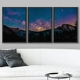thumbnail image 2 of wall26-3 Panel Framed Canvas Wall Art - Majestic Landscape Under Starry Sky at Night - Giclee Print Gallery Wrap Modern Home Art Ready to Hang - 16"x24"x3 BLACK, 2 of 5