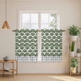 thumbnail image 2 of Sage Green Pine Leaves Tier Curtains 54 Inch Length, Abstract Geometric Gray Plaid Cafe Short Curtains for Bathroom Over Sink, Small Kitchen Curtain Light Filtering Tiered Drapes 2 Panels 27.5"Wx54"L, 2 of 8