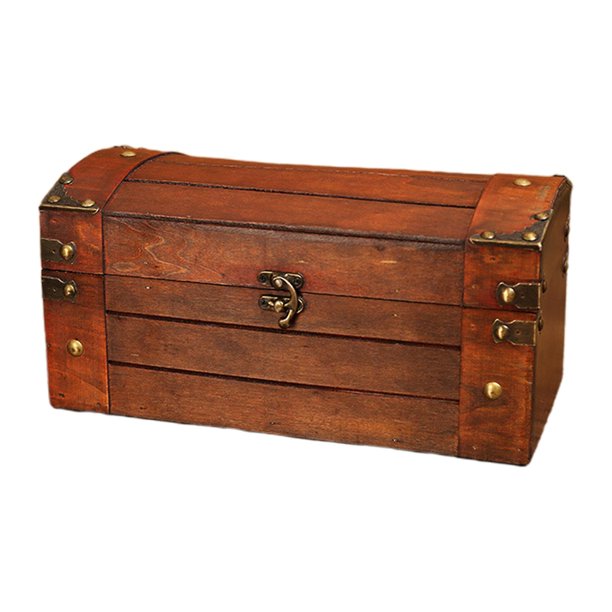 Caja de madera hecha a mano con cerradura cajas de joyería de almacenamiento retro para el caso de madera para los pendientes, collar, pulsera, tesoro para el caso del organizador del pecho Feliz Sencillez