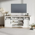 thumbnail image 1 of GloryStar TV Stand for 75 Inch TV, Mid Century Modern Entertainment Console with Sliding Barn Doors and Open Storage, 1 of 7