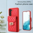 thumbnail image 3 of SaniMore for Samsung Galaxy S23 Plus PU Leather Case, Multi-Functional Metal Snap Wallet Cover with Card Slot & Kickstand Shoulder Strap Full Body Protective Shell for Samsung S23 Plus, Red, 3 of 10