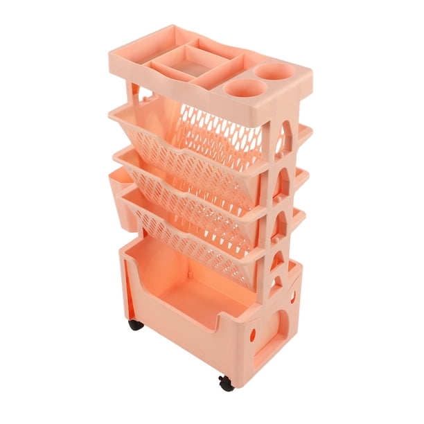 Movable Bookshelf 5 Tier Book Rack Storage Bookshelf Deskside Bookshelf ...