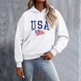 thumbnail image 6 of Fall Hoodies Women Usa Hoodies Oversized Long Sleev Drawstring Sweatshirt With Pockets Pullover Sweatshirts Women White L, 6 of 6