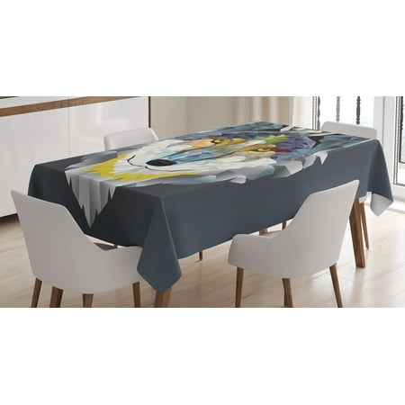 

Zoo Tablecloth Graphic Design of Coyote Wolf Beast Modern Portrait Geometric Colorful Print Rectangular Table Cover for Dining Room Kitchen Decor 60 X 90 Multicolor by Ambesonne