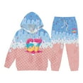 thumbnail image 3 of XAOFW Kids 6 7 Outfits Boys Ice Cream Number Print Sweatsuit 2Pcs Clothing Cute Preppy Ice Cream Themed Baseball Long Sleeve Hoodie Pants Comfort Fashionable Casual Daily Wear Sets, 3 of 6