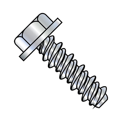 4-24X1/2 #3HD Unslotted Indented Hex Washer High Low Screw Fully Threaded Zinc (Pack Qty 10,000) BC-0408HW