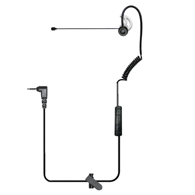 Klein Electronics 3.5mm Connector Earpiece for Cellular Phones, Noise Canceling Boom Microphone, Lightweight & Secure Communication, Right Ear Usage Only, Includes 3 Sizes of Soft Silicone