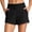 Black, variant on Tqcoqu Women's High Waist Elastic Shorts,Drawstring Curved Hem Casual Summer Athletic Shorts with Pockets,Black Women's S-XXXL