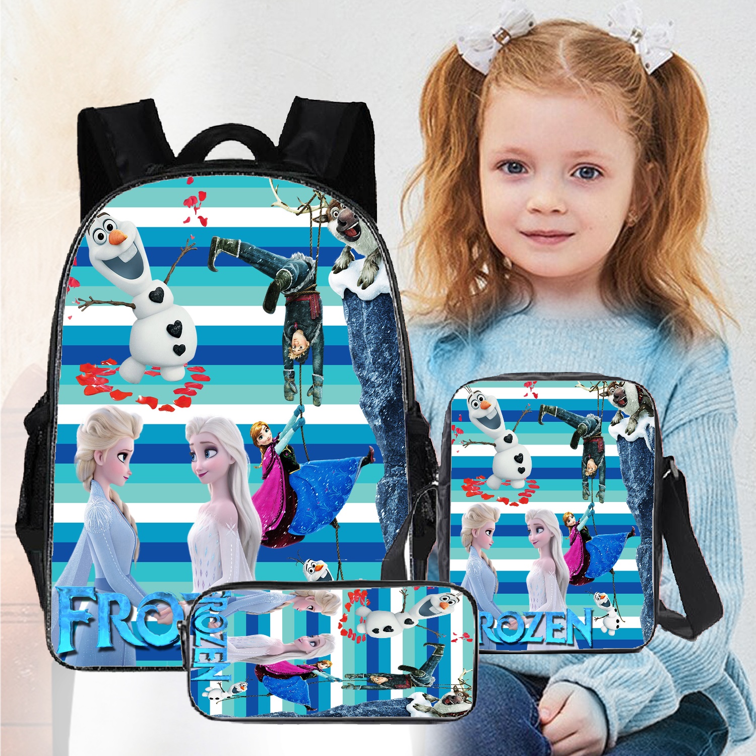 Set of 3 Princes Anna Elas Frozen Teen Backpacks For Girls,Girls