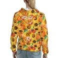 thumbnail image 7 of Daiia Pumpkins And Sunflowers Pattern Women's Fashion Hoodies & Sweatshirts with Kangaroo Pocket Hooded Sweatshirt with Eye-catching Drawstrings-X-Large, 7 of 7