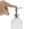 thumbnail image 3 of Unique Bargains 1 Pc Convenient Vertical Stripe Soap Dispenser 13.53oz Clear Silver, 3 of 6