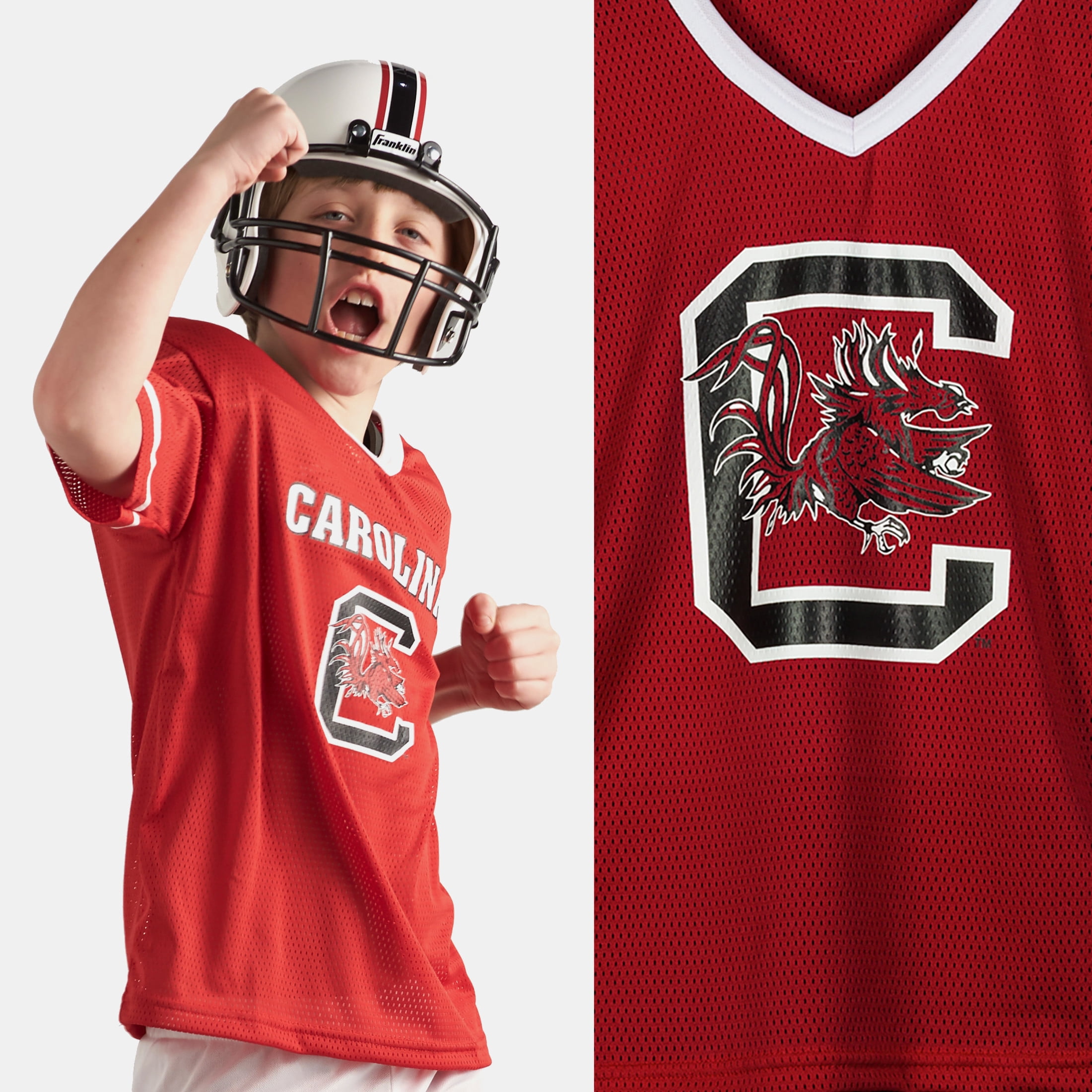 Franklin Sports South Carolina Gamecocks Kids College Football Uniform Set - Youth NCAA Uniform Set - Includes Jersey, Helmet, Pants - Youth Medium