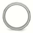 thumbnail image 2 of Titanium 7mm Grooved Edge Hammered and Polished Band Size 7, 2 of 6