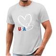 thumbnail image 5 of Tnhcen Men's Regular Fit Patriot Summer Shirts USA Flag Heart Print 4th of July Graphic Festival T-Shirt ​ S-3XL, 5 of 5