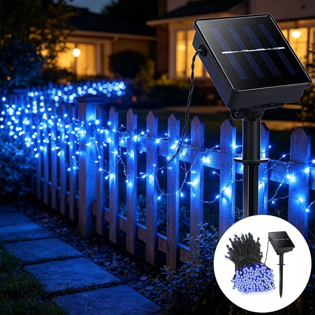 Amzcrzy Guirlandes Lumineuses Solaires Rouges Blanches et Bleues à Couleur Unique Guirlandes Solaires Mixtes DEL pour Décoration de la Fête de l'Indépendance pour Usage Extérieur Déco Maison Déco Maison Déco de Chambre