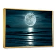thumbnail image 3 of Designart 'Super Full Moon Over The Sea I' Modern Framed Canvas Wall Art Print, 3 of 5