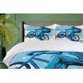 thumbnail image 4 of Ambesonne Sports Duvet Cover Set, Bicyclist Color Splashes, 2-Calking, Blue Aqua Pale Green, 4 of 6