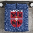 thumbnail image 2 of Serbia Bedding Set with Royal Animal Crest and Tulip Floral Blue Background, 2 of 7