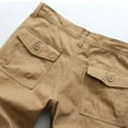 thumbnail image 4 of IROINNID Cargo Pants for Men Outdoor Wide Leg Cargo Solid Relaxed Fit Casual Loose Cotton Pants with Multi-Pocket,Khaki, 4 of 9