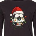thumbnail image 4 of Inktastic Soccer Ball Christmas Lights Santa Hat Long Sleeve Youth T-Shirt, 4 of 5
