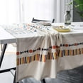 thumbnail image 2 of Boho Rectangle Tablecloth Cotton Linen Waterproof Table Cover Tabletop Decoration for Dining Room Restaurant Party (Color Geometric, Rectangle 55x86inch)…, 2 of 6