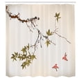 thumbnail image 2 of Ambesonne Japanese Shower Curtain, Coral Hues Cherry Blossoms, 69"Wx70"L, Khaki Coral, 2 of 4