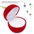 thumbnail image 3 of Caja de regalo de anillo flocado, caja de almacenamiento de joyería portátil con forma de manzana roja, pendientes, collares y anillos, 3 of 8